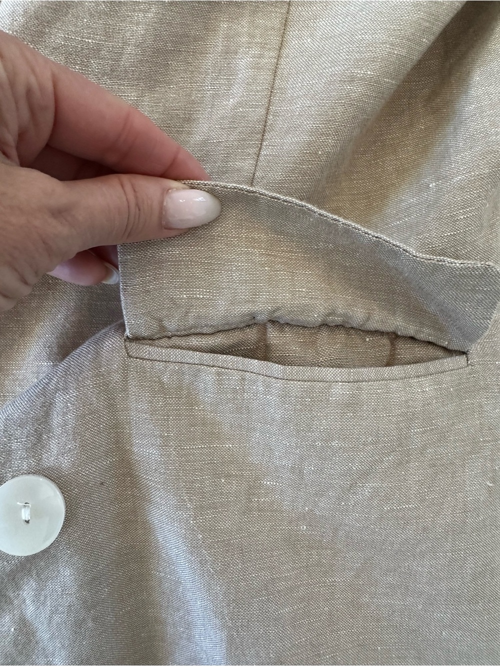 Target A New Day Double Breasted Tan Linen Blazer - Picture 4 of 10